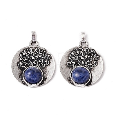 Natural & Synthetic Gemstone Alloy Pendants FIND-E023-05AS-1
