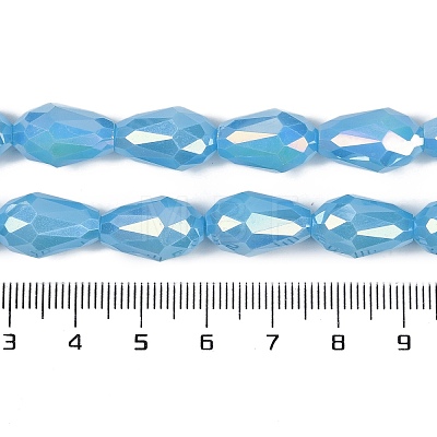 Opaque Solid Color Electroplate Glass Beads Strands LS-EGLA-N013-P8mm-B10-1