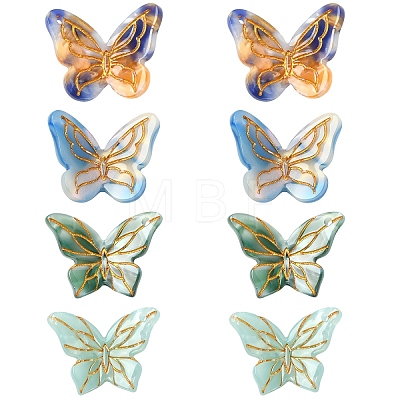 8Pcs 4 Styles Cellulose Acetate(Resin) Pendants MACR-YW0004-88-1