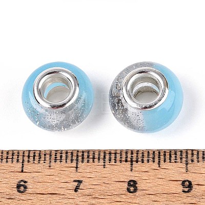 Transparent Resin Rondelle European Beads RESI-N044-02D-1