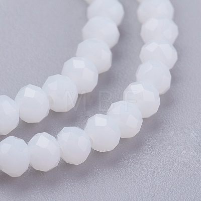 Rondelle Opaque Solid Color Faceted Glass Beads Strands X-EGLA-J047-3x2mm-01-1