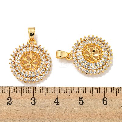 Rack Plating Brass Peg Bail Pendants Micro Pave Cubic Zirconia KK-A214-18G-1