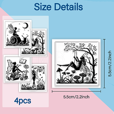 4Pcs 4 Styles PVC Stamp DIY-WH0487-0059-1