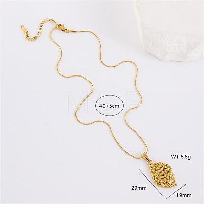 Exaggerated Flower Petal Stainless Steel Pendant Necklaces for Women BZ9143-1