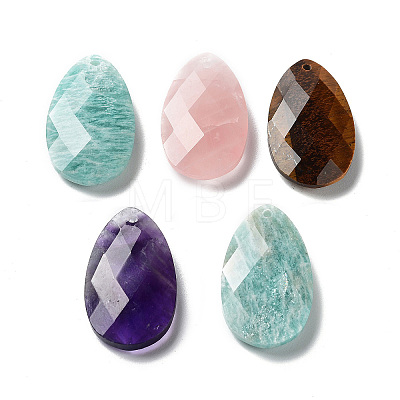 Natural Mixed Stone Pendants G-G069-04-1