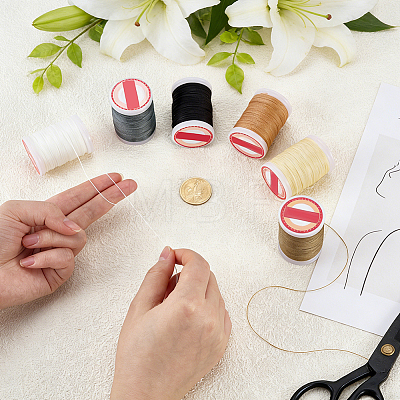 6 Rolls 6 Colors Waxed Polyester Sewing Thread OCOR-PH0036-59-1