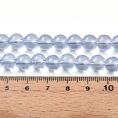 Baking Paint Transparent Glass Beads Strands DGLA-N006-8mm-12-1