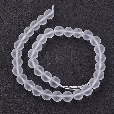 Frosted Round Glass Beads Strands G-F432-12mm-1