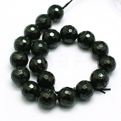 Natural Black Tourmaline Beads Strands X-G-C073-6mm-2-1