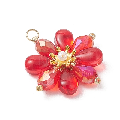 Glass Beaded Pendants PALLOY-MZ01186-03-1