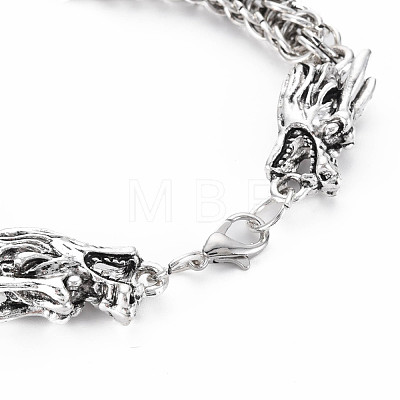 Men's Alloy Wheat Chain Bracelets BJEW-N015-003-1