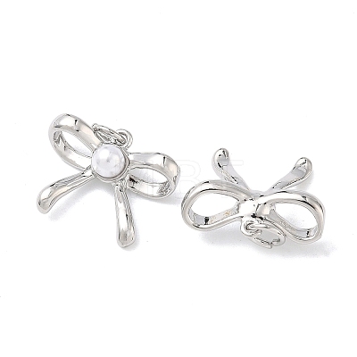 Brass ABS Imitation Pearl Pendants KK-P349-16P-1
