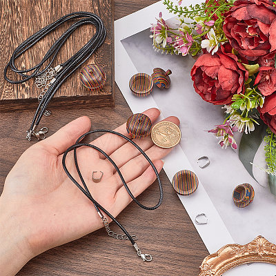 DIY Locket Necklace Making Kit WOOD-SC0001-58B-1