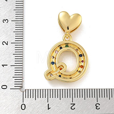 Brass Micro Pave Colorful Cubic Zirconia Pendants KK-P281-01G-Q-1