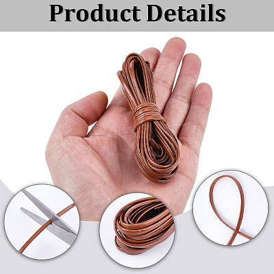 2 Bundles Flat PU Leather Braided Cord OCOR-CL0001-18A-1