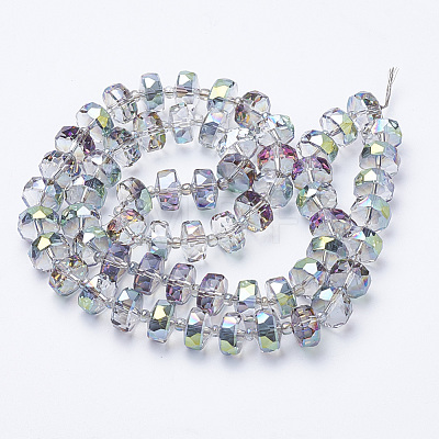 Electroplat Glass Beads Strands EGLA-Q092-10mm-D01-1