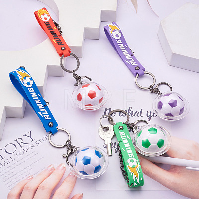Soccer Keychain Cool Soccer Ball Keychain with Inspirational Quotes Mini Soccer Balls Team Sports Football Keychains for Boys Soccer Party Favors Toys Decorations JX297C-1