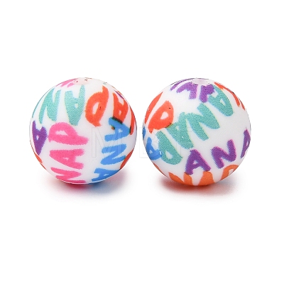 Food Grade Eco-Friendly Printed Silicone Beads SIL-A013-01A-01-1
