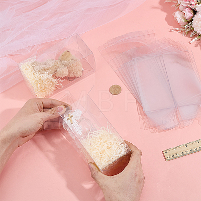 68Pcs Rectangle Folding Transparent PVC Storage Boxes CON-WA0001-16-1
