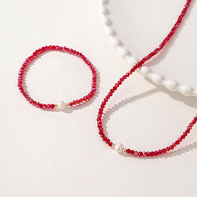 Glass Beaded Stretch Bracelets & Beaded Necklaces SS0956-1-1