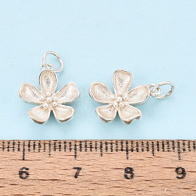 925 Sterling Silver Flower Charms STER-T009-03S-1