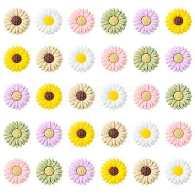 20Pcs Daisy Food Grade Eco-Friendly Silicone Focal Beads SIL-CJ0001-07-1