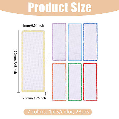 28Pcs 7 Colors Cotton Blank Bookmarks AJEW-GL0003-59-1