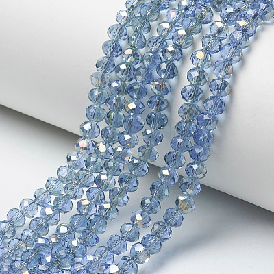 Electroplate Transparent Glass Beads Strands EGLA-A034-T3mm-H15-1