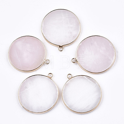 Natural Rose Quartz Pendants G-T112-24O-1