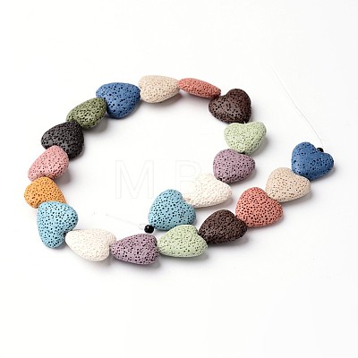 Dyed Natural Lava Rock Bead Strands G-L435-08-1
