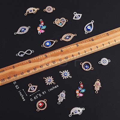 22Pcs Evil Eye Charm Connector Alloy Enamel Eye Charm Pendant Lucky Eye Charm for Jewelry Necklace Bracelet Earring Making Crafts JX221A-1