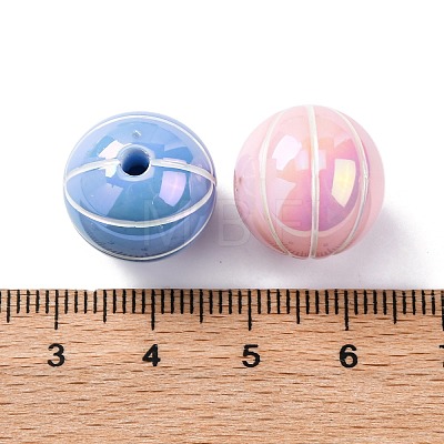 Sports UV Plating Opaque Acrylic Beads PACR-Q003-05C-1