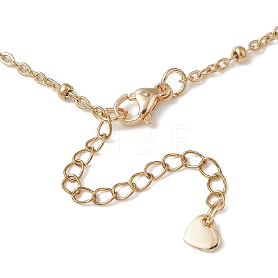Brass Pave Cubic Zirconia Evil Eye Heart Pendant 304 Stainless Steel Satellite Chain Necklaces for Women NJEW-JN05803-01-1