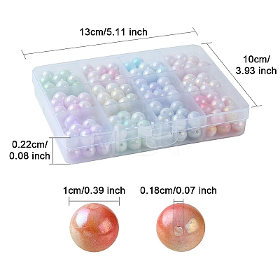 192Pcs 12 Colors Two Tone Opaque Acrylic Beads SACR-YW0001-64-1