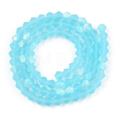 Imitate Austrian Crystal Bicone Frosted Glass Beads Strands GLAA-F029-TM2mm-A20-1