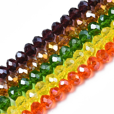 Electroplate Glass Beads Strands EGLA-A034-T8mm-B-1