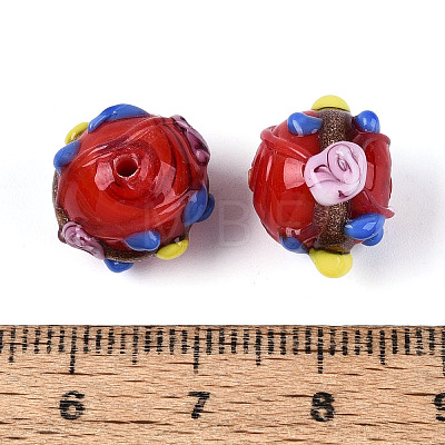 Handmade Gold Sand Lampwork Beads LAMP-N038-02C-1