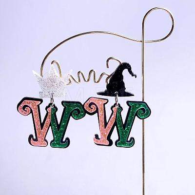 Acrylic Glitter Powder Dangle Stud Earrings FS-WGC50DB-01-1