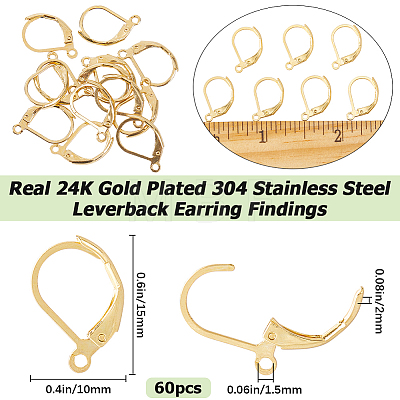 SOFPLATE 304 Stainless Steel Leverback Earring Findings STAS-SP0001-06A-1