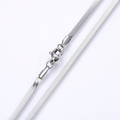 304 Stainless Steel Herringbone Chain Necklaces NJEW-P226-09P-1