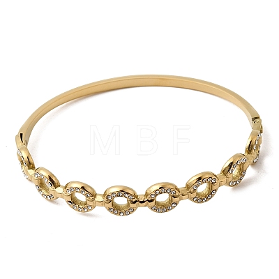 304 Stainless Steel Rhinestone Hinged Bangles for Women BJEW-B168-02C-G-1