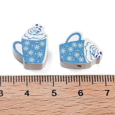 Christmas Theme Printed Wood Beads WOOD-M015-05C-1