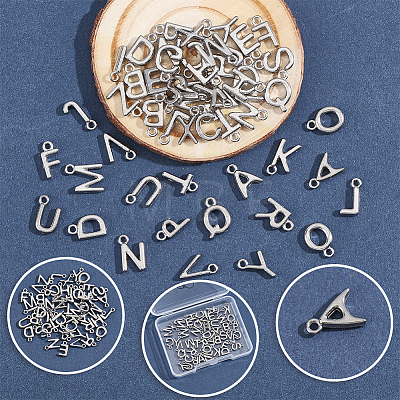 52Pcs 26 Styles 304 Stainless Steel Charms STAS-BBC0010-10-1