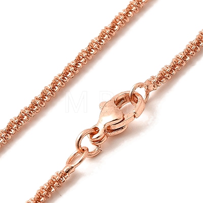 2mm Rack Plating Brass Wheat Chain Necklaces for Women Men MAK-L044-58RG-1