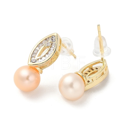 Natural Pearl Ear Studs EJEW-P285-01G-1