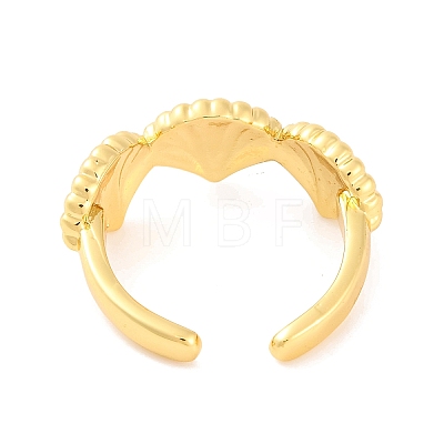 Shell Shape Brass Open Cuff Rings RJEW-U009-07G-1