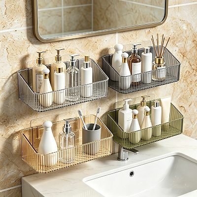 Rectangle Acrylic Wall Mounted Holders for Bathroom AJEW-FZC0003-02A-1