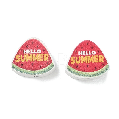 Summer Themed Printed Wood Beads WD-CBAA998-A03-1