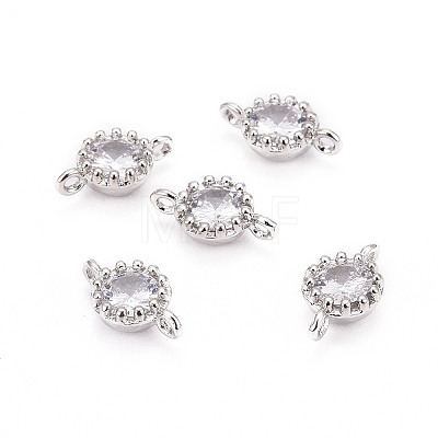 Flower Brass Micro Pave Cubic Zirconia Links LS-X-ZIRC-L054-09P-NR-1