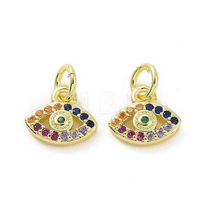 Brass Micro Pave Colorful Cubic Zirconia Charms KK-E068-VF078-1